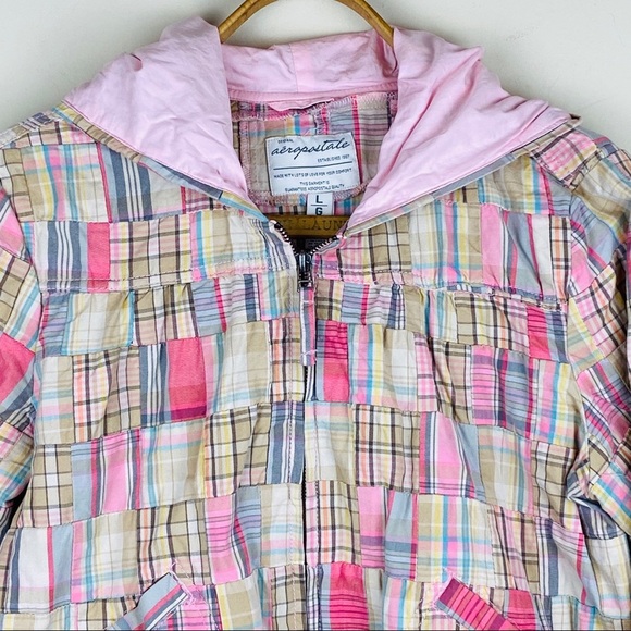 aèropostale || Patchwork Hooded Jacket; Size L - Picture 2 of 10